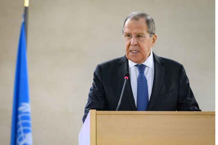 El canciller ruso Serguei Lavrov en el Consejo de Derechos Humanos.