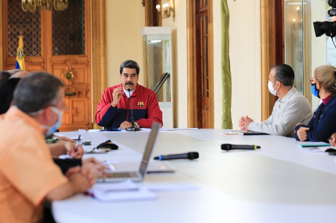 Presidente Maduro en cadena nacional desde el Palacio de Miraflores el 22/3/20