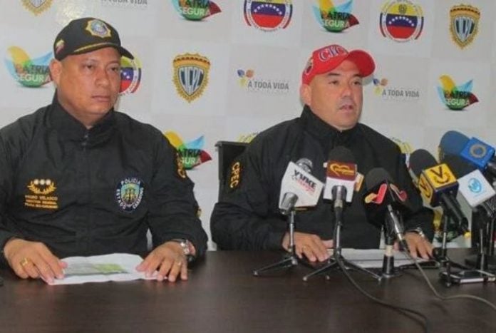 El Secretario de Seguridad José Dominguez y del director de la Policía de Carabobo, Pedro Velasco