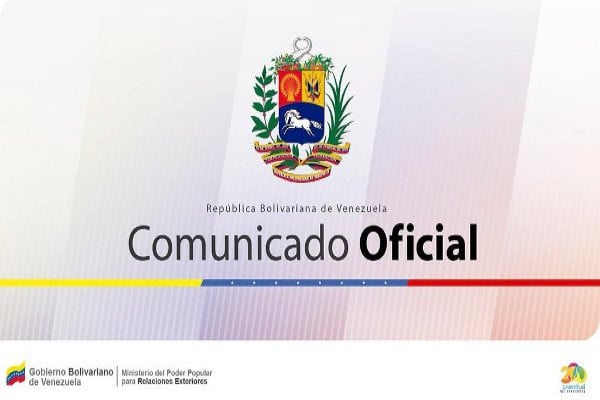 Comunicado Cancillería venezolana