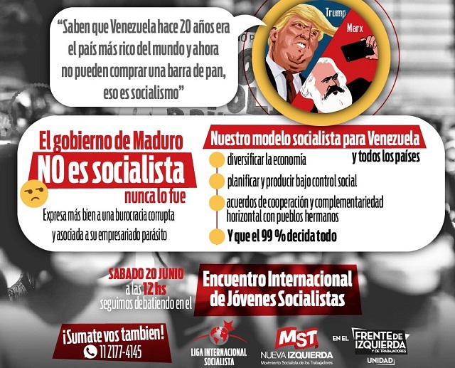 Cartel de promoción del Encuentro Internacional de Jóvenes Socialistas, impulsado por la Liga Internacional Socialista (Lis-ISL)