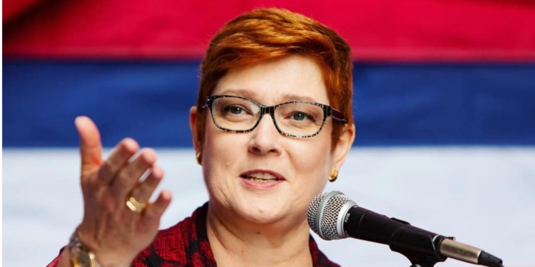 Marise Payne,  ministra de Exteriores de Australia