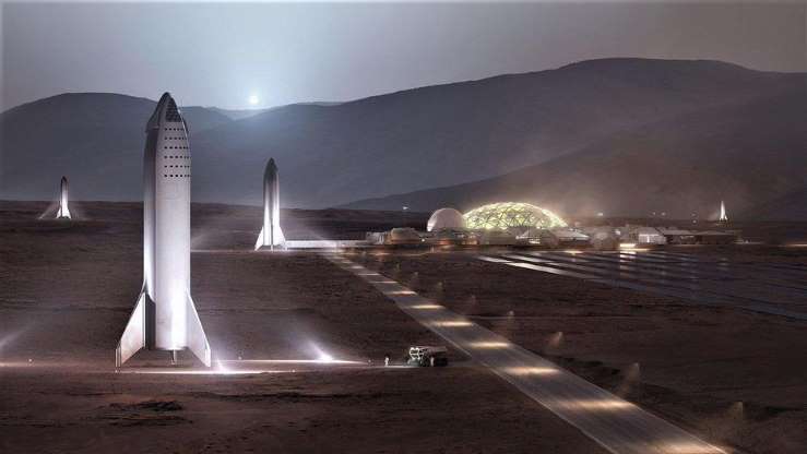 La nave espacial Starship de SpaceX, permitiría movilizar gente y materiales para establecer colonias humanas en Marte.
