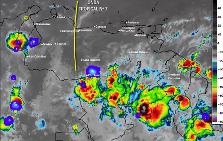 Imagen satelital del estado del tiempo. 13 de junio de 2020. Venezuela