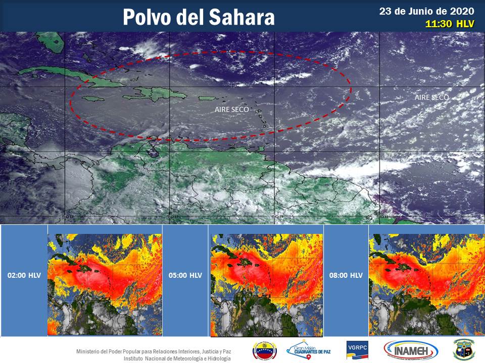 Polvo del Sahara sobre Venezuela, imágenes satelitales