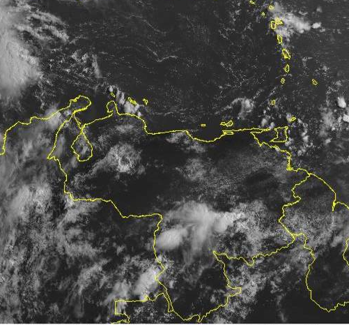 Imagen satelital de Venezuela estado del tiempo agosto veinte