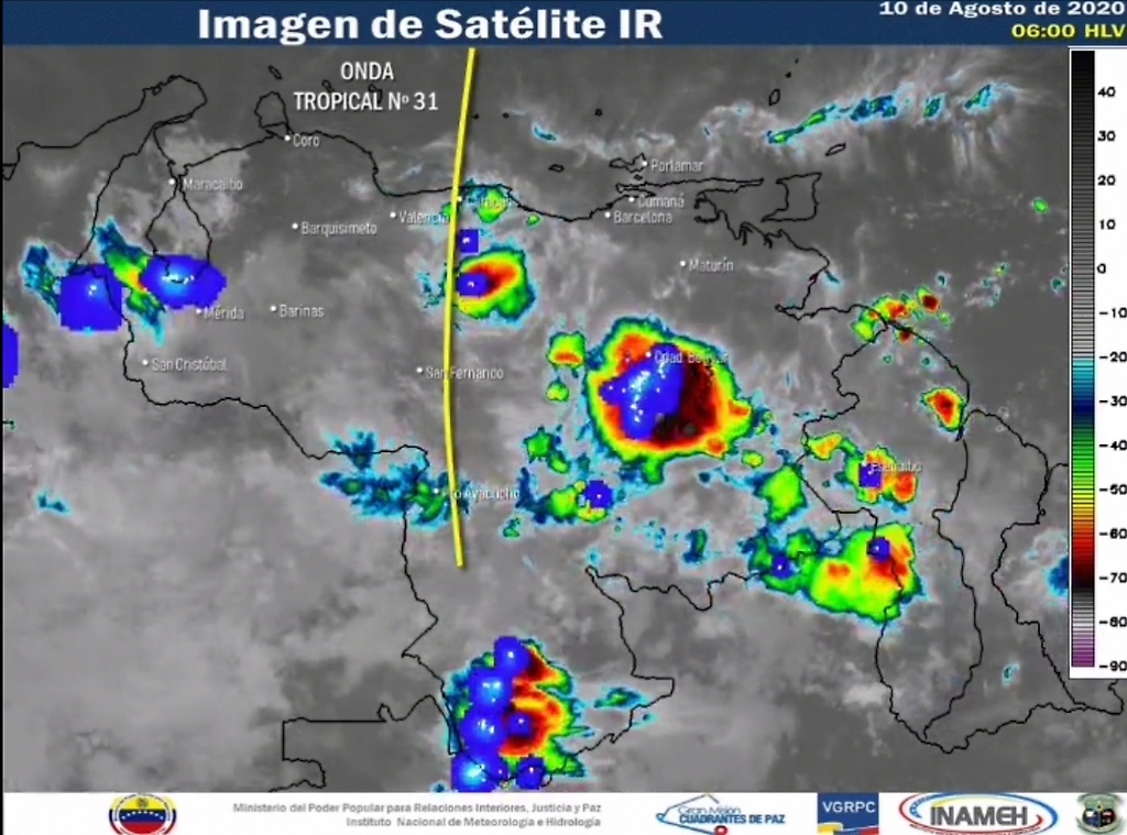 Imagen satelital Venezuela 10 de agosto