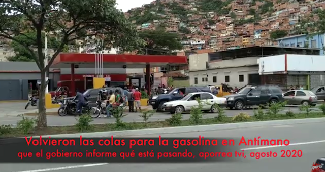 Volvieron las colas para la gasolina  a Antímano, que el Gobierno Nacional informe qué es lo que esta pasando