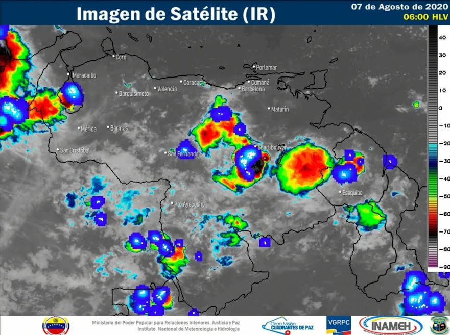 Imagen satelital estado del tiempo 7  de septiembre Venezuela