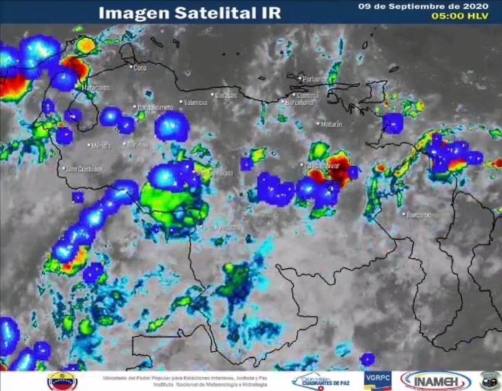Imagen satelital estado del tiempo 9  de septiembre Venezuela