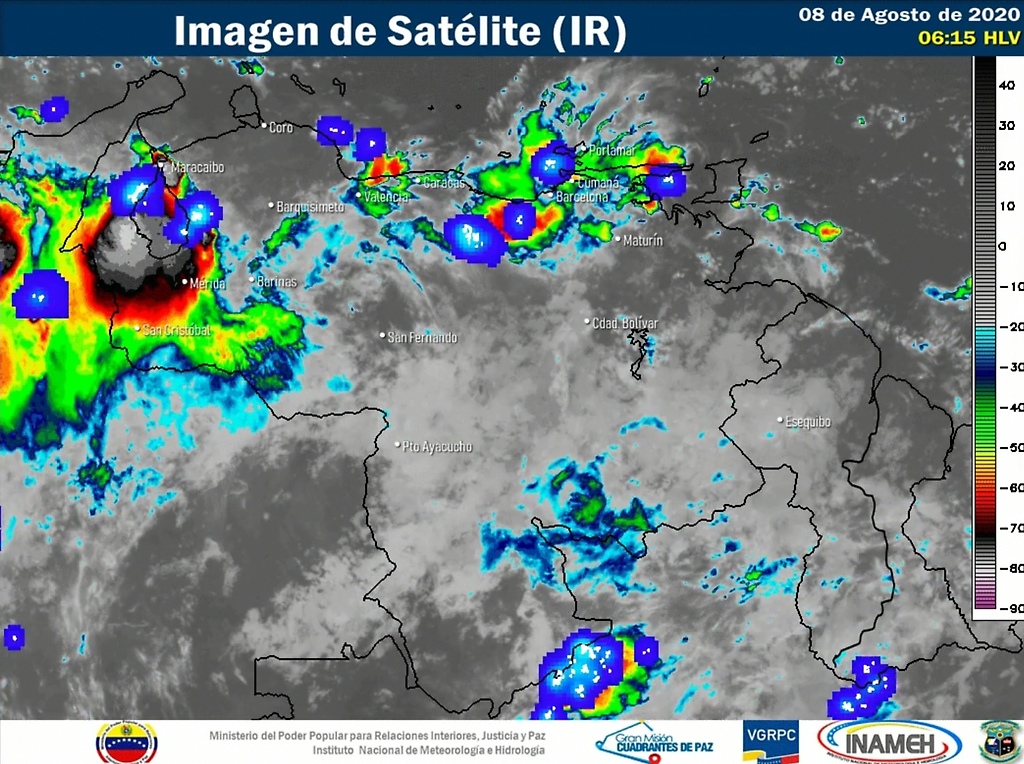 Imagen satelital estado del tiempo 8  de septiembre Venezuela