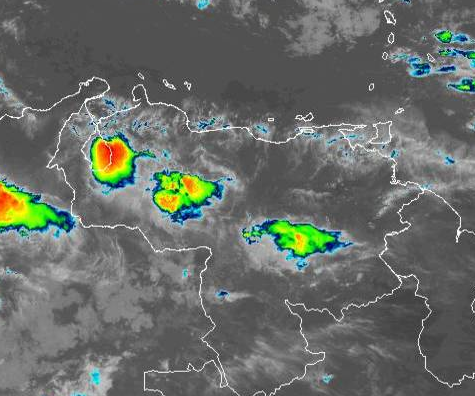 Imagen satelital estado del tiempo 17 de octubre Venezuela