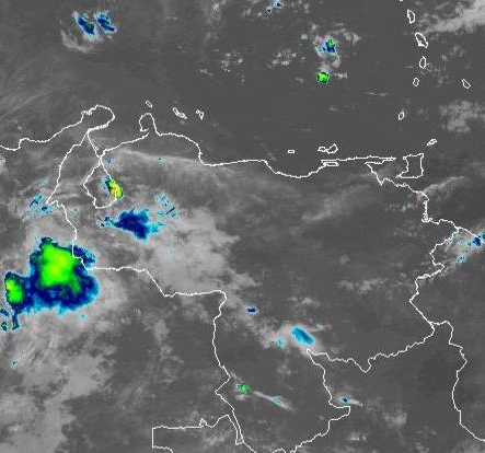 Imagen satelital estado del tiempo 18 de octubre Venezuela