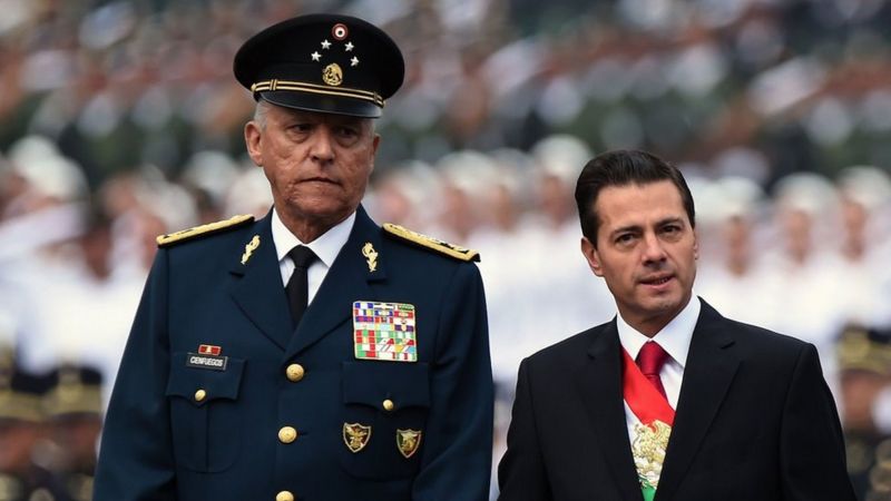 Salvador Cienfuegos y el ex-presidente mexicano, Peña Nieto