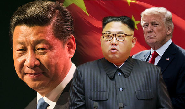 Xi Jinping,  Kim Jong-un y Donald Trump