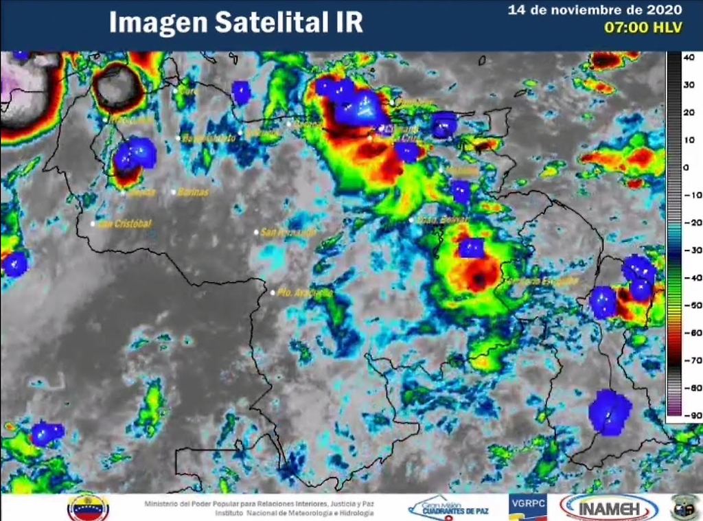Continúa la formación de nubosidad y precipitaciones en Venezuela
