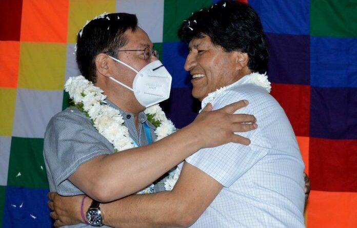 Luis Arce y Evo Morales se reencuentran por primera vez