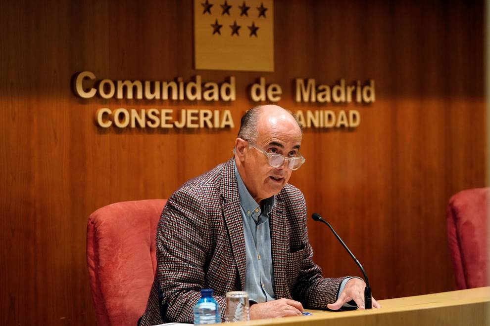 Antonio Zapatero, durante la rueda de prensa de la Consejería de Sanidad sobre el Plan de la Comunidad de Madrid.