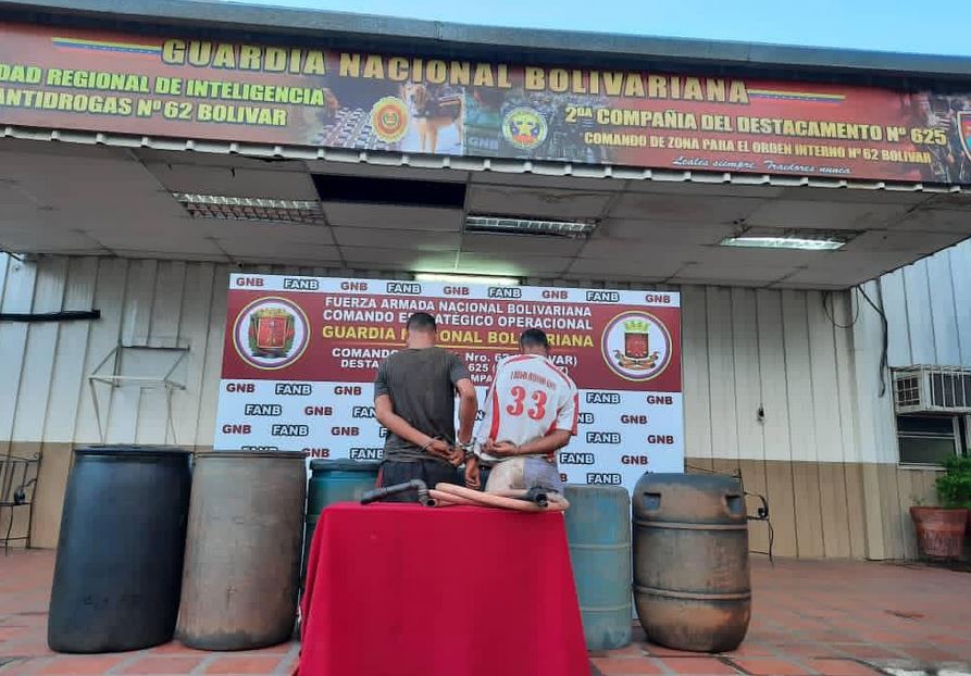 captura a dos sujetos por hurto de 1.320 litros de gasoil en Planta de PDVSA en el estado Bolívar