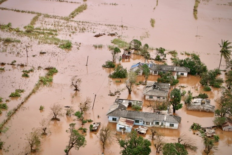 Un área inundada de Buzi, en el centro de Mozambique, el 20 de marzo de 2019, luego del paso del ciclón Idai