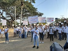Marcha para exigir que se haga justicia por la muerte del trabajador Luis Fernando Rivera Mestra, a manos de un capitán del ejército