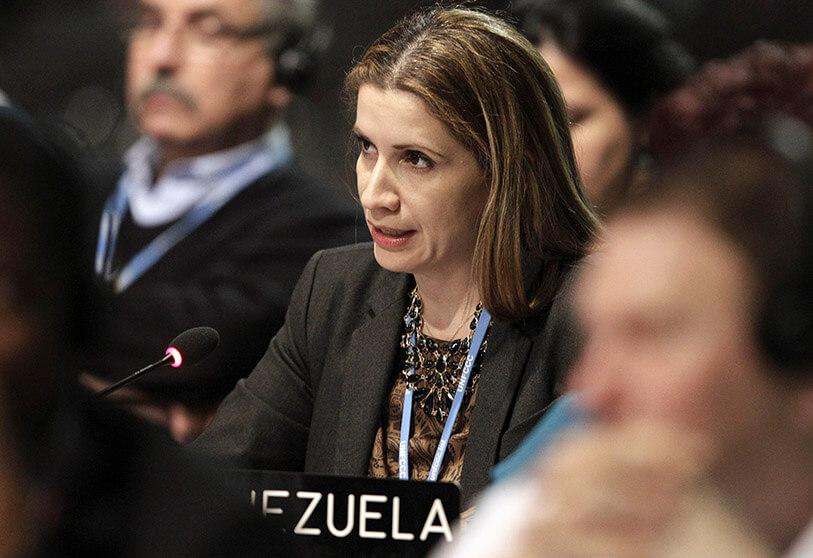 La exembajadora de Venezuela ante la Unión Europea, Claudia Salerno, quien fue declarada persona no grata por el Consejo de Asuntos Exteriores de la UE.