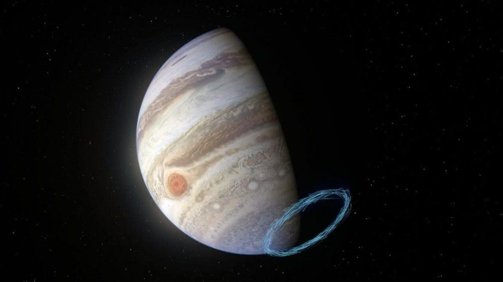 Ilustración de la aurora de Júpiter