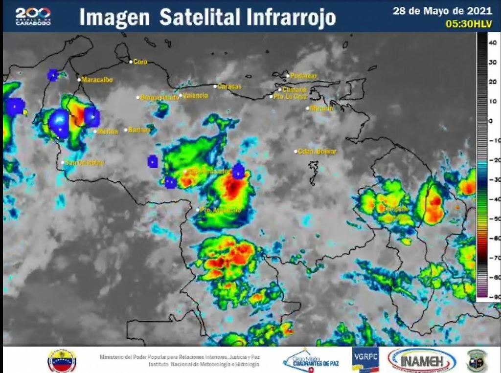 Estado del tiempo para el 28 de mayo en Venezuela