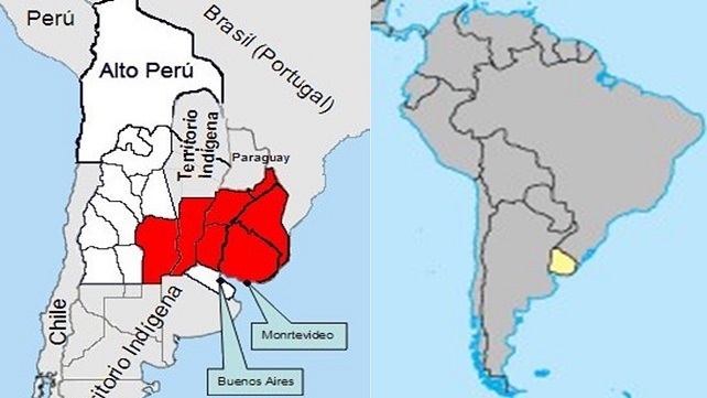 Uruguay en 1815 y en la actualidad