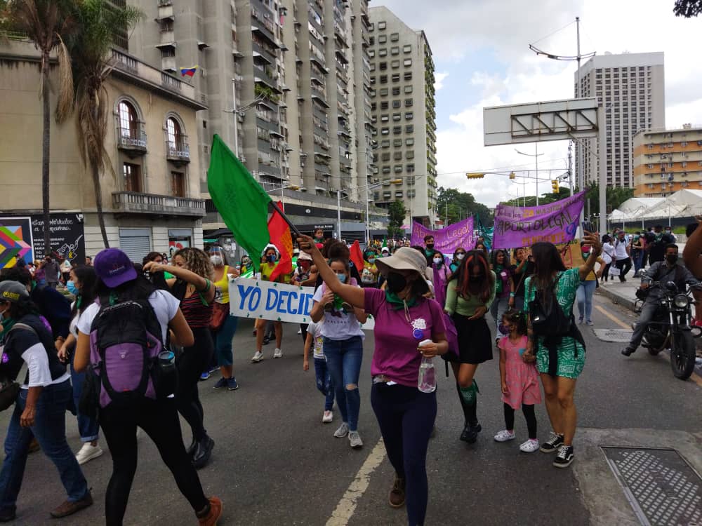 Movilización en Caracas en el marco del día de la acción global por la legalización del aborto.