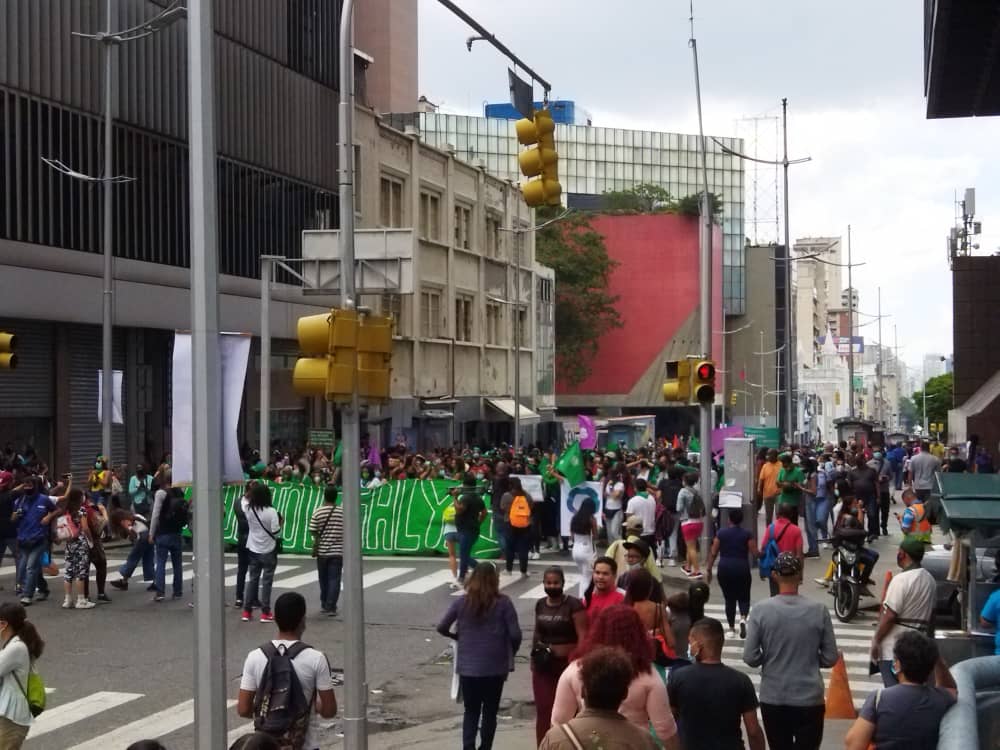 Movilización en Caracas en el marco del día de la acción global por la legalización del aborto.