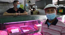 Expendedores de carne, mercado de Quinta Crespo