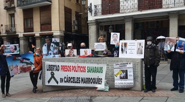 Protesta solidaria (en España) con los políticos saharauis presos en cárceles marroquíes y contra la entrega de refugiados a Marruecos