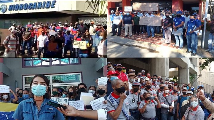 Protesta de los trabajadores de las hidrológicas