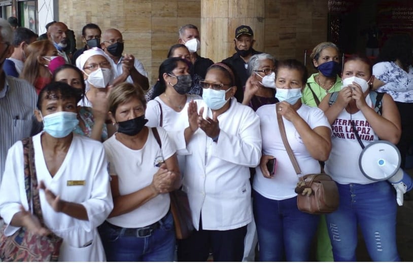 Protesta de enfermeras en Caracas