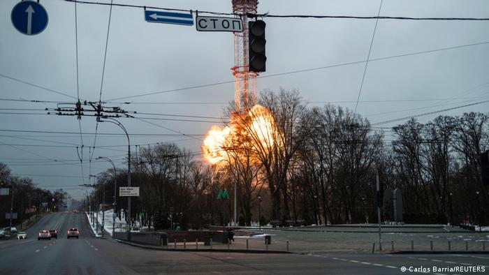La torre de la televisión en Kiev fue destruida por las tropas rusas