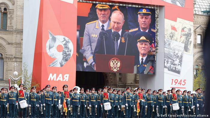 Vladimir Putin, durante su discurso en el desfile del 9 de mayo, el Día de la Victoria