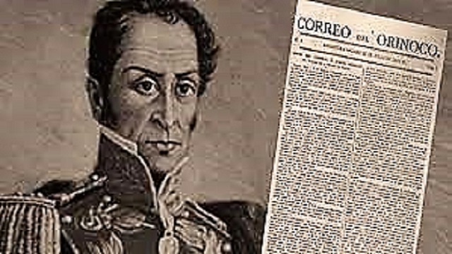 Bolívar argumentó claramente la importancia de la prensa para la causa de la libertad y a ello respondió la creación del Correo del Orinoco, cuya fundación es tomada como referencia conmemorativa para el Día del Periodista en Venezuela