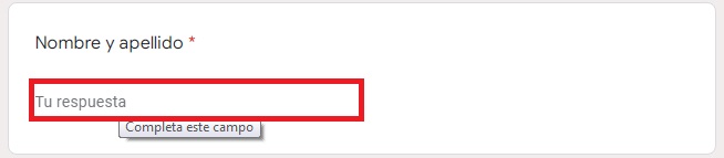 Coloca tus nombres y apellidos.