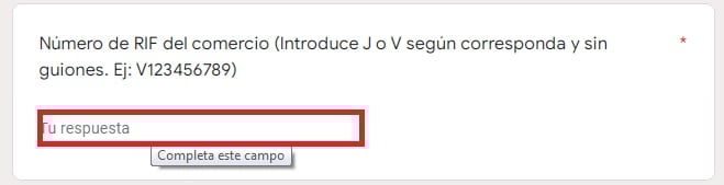 Coloca el RIF de la empresa.