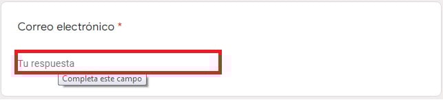 Agrega tu correo electrónico.
