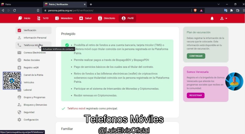 Selecciona la opción teléfonos móviles.