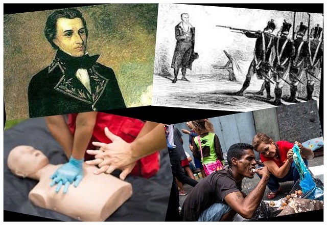 Aporrea - Efemérides del 16 de octubre: Es fusilado Manuel Piar (1817) - Es el Día de la Alimentación, de la Parada Cardíaca (reanimación cardiovascular), de los Anestesiólogos, de la Columna Vertebral...