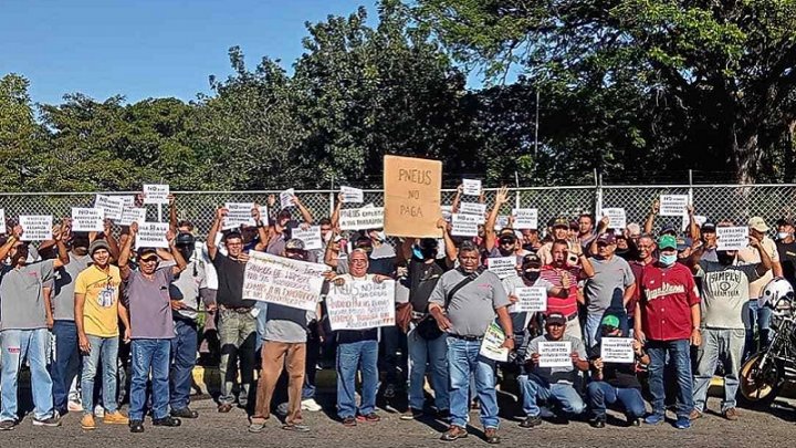 Protesta de los trabajadores de antigua Pirelli