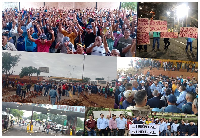 Imágenes de varias protestas y asambleas escenificadas por trabajadores en Guayana (sidoristas, ferromineros, jubilados, madereros... entre otros).