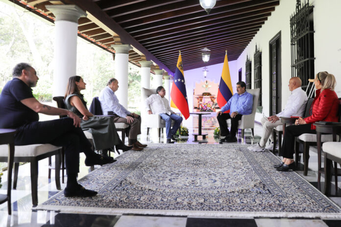 Nicolás Maduro y Colombia, Gustavo Petro, durante su encuentro en Caracas