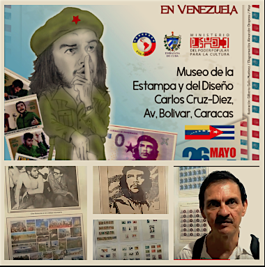 Exhibición El Che ciudadano del mundo, junto al coleccionista y curador colombiano Gilberto Gallo.