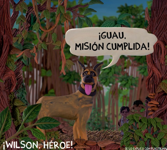 Willson el perro héroe en la búsqueda de los niños indígenas de El Guaviare