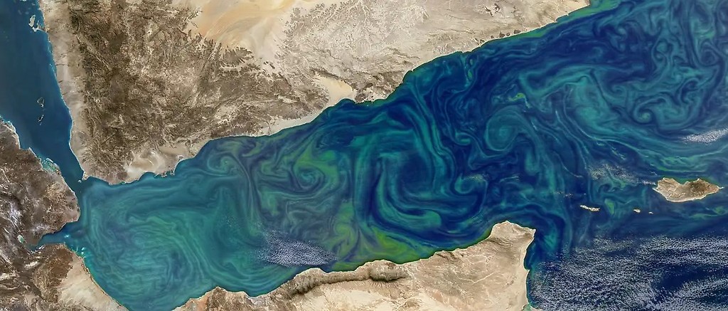 Una floración invernal de fitoplancton es visible en esta imagen, compuesta a partir de datos adquiridos por el espectrorradiómetro de imágenes de resolución moderada (MODIS) del satélite Aqua de la NASA
