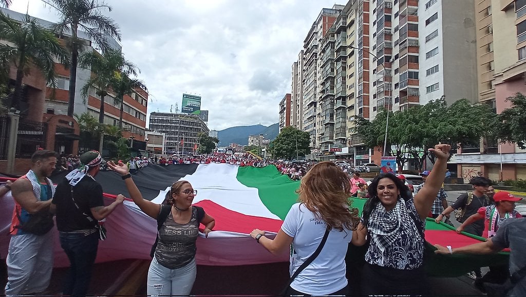 Marcha en Caracas en solidaridad con Palestina